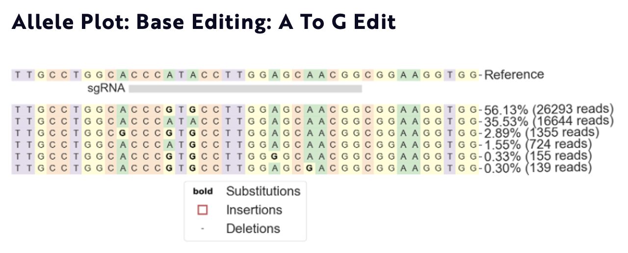 Allele Plot Base Editing A to G